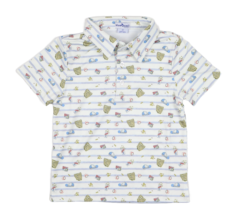 BlueQuail 7th Inning Stretch Polo Short Sleeve Shirt
