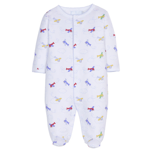 Little English Printed Footie- Airplanes