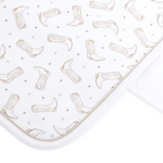 Magnolia Baby Darling Cowboy Boots Printed Burp Cloth- Ivory