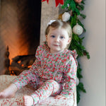 Lila and Hayes Evelyn Girls' Romper - Floral Noel