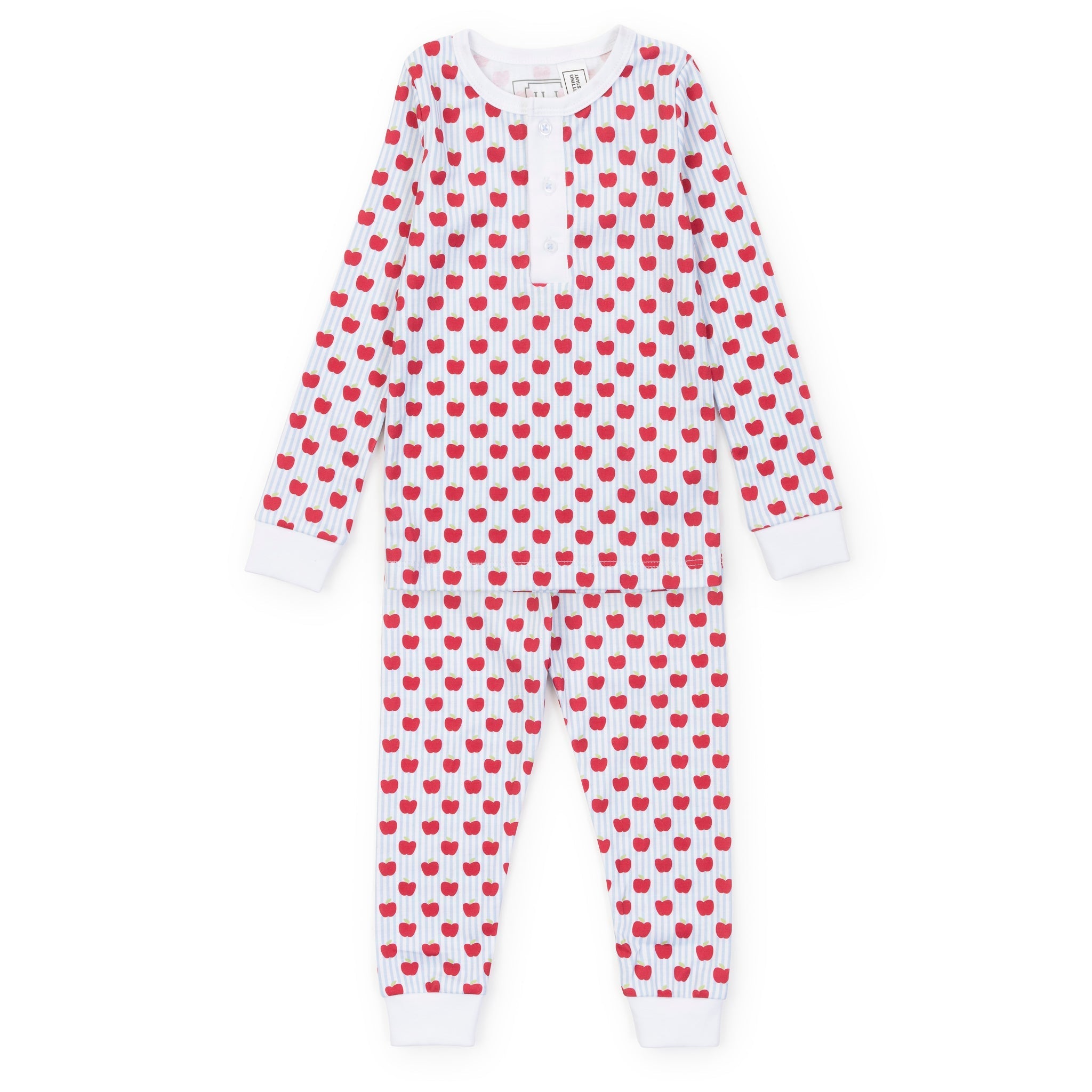 Lila and Hayes Jack Boys' Pajama Pant Set - Schoolhouse Apples Blue