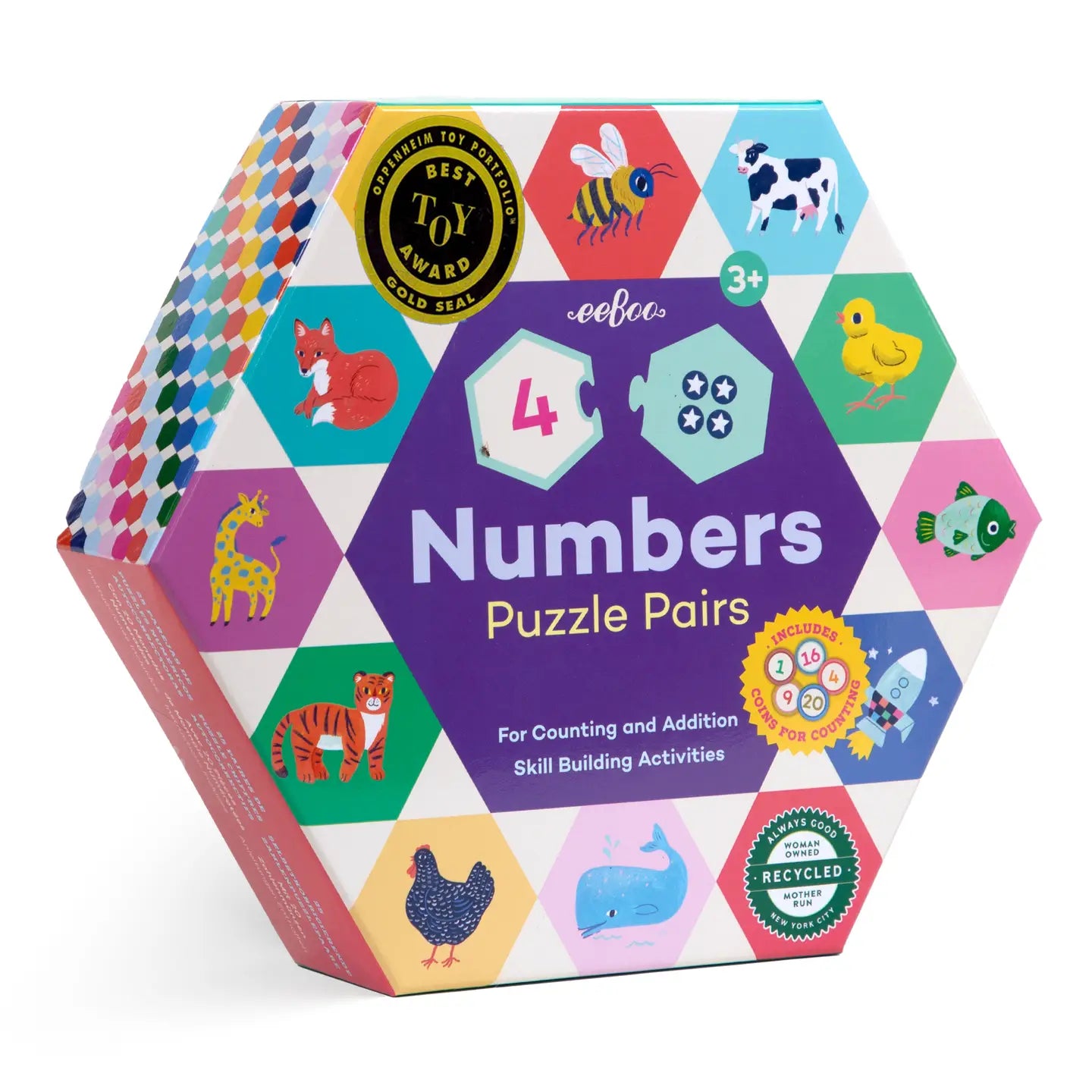 eeboo Numbers Hexagon Puzzle Pairs
