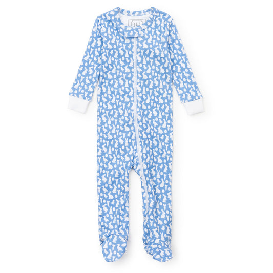 Lila and Hayes Parker Boys' Zipper Pajama - Easter Time Blue