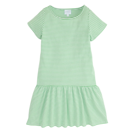 Little English Chanel T Shirt Dress- Green Stripe