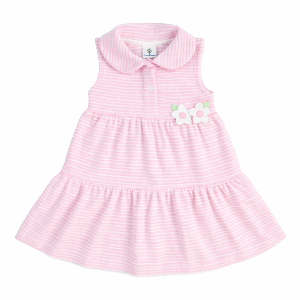 Florence Eiseman Stripe Terry Dress With Flowers