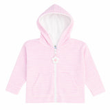 Florence Eiseman Stripe Terry Hoodie With Flower Hooded Coverup