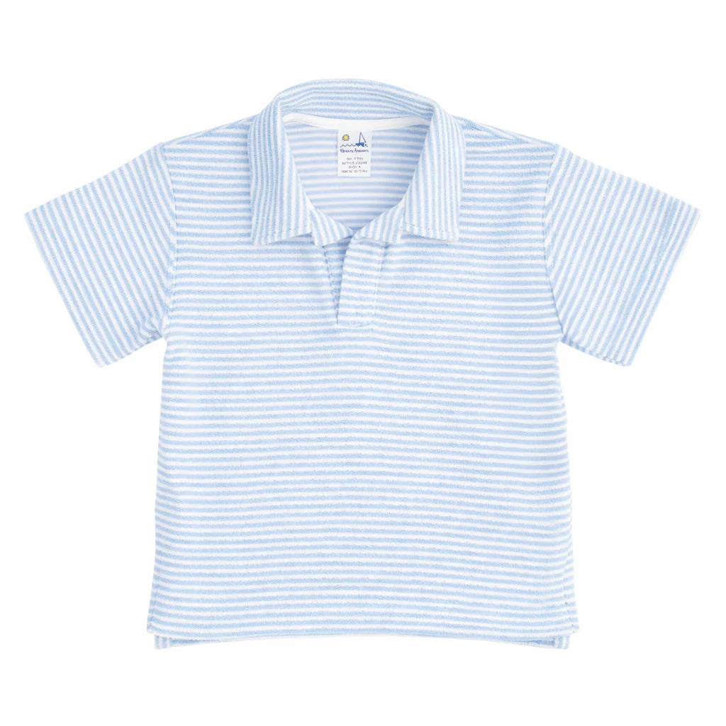 Blue Stripe Terry Polo