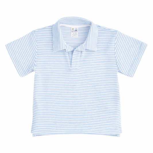 Blue Stripe Terry Polo