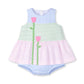 Florence Eiseman Seersucker Romper With Tulips