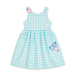 Florence Eiseman Gingham Linen Look Dress With Flowers