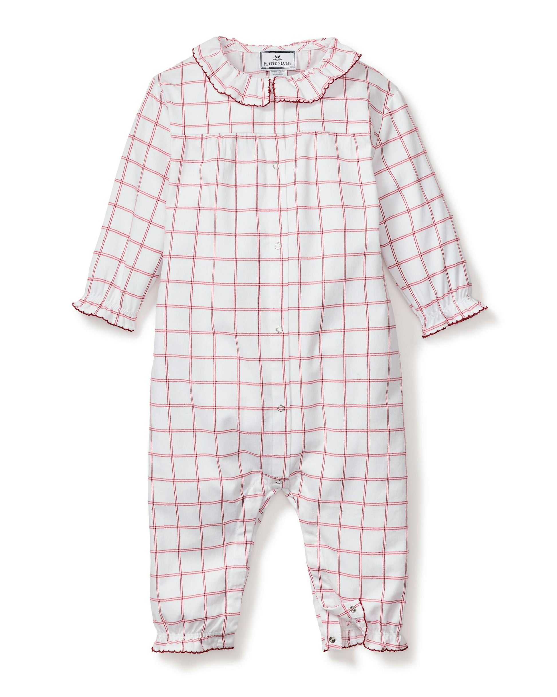 Petite Plume Garnet Tattersall Madeline Romper