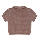 Minnow Girls Cafe Flora Puff Sleeve Collar Top