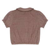 Minnow Girls Cafe Flora Puff Sleeve Collar Top