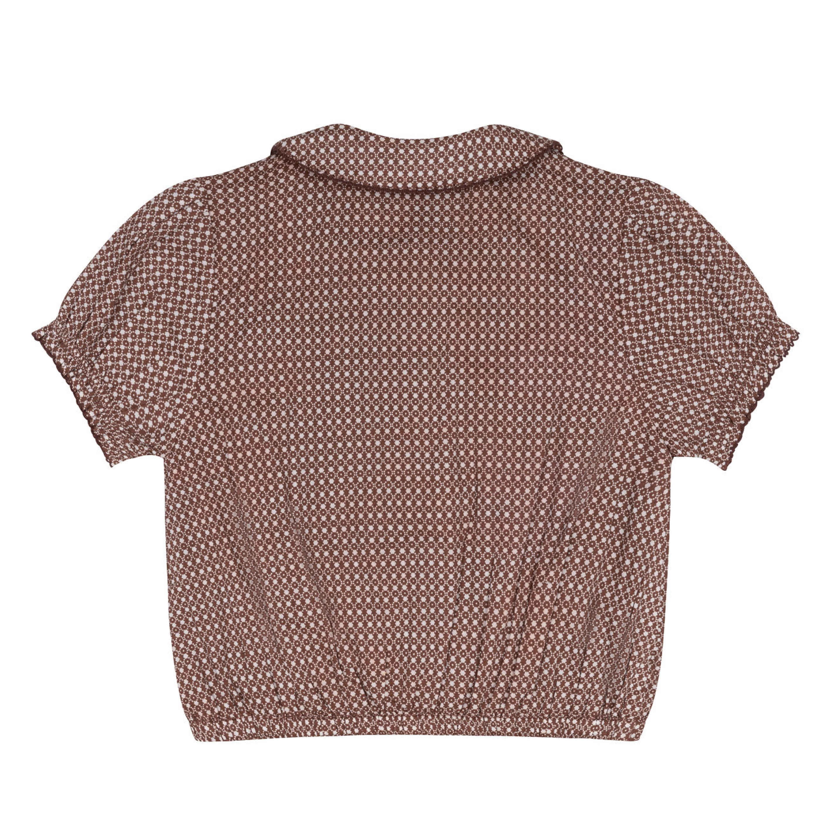 Minnow Girls Cafe Flora Puff Sleeve Collar Top