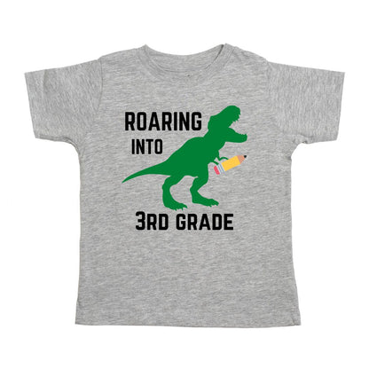 Sweet Wink Roaring Into Third Grade Short Sleeve T-Shirt - Gray