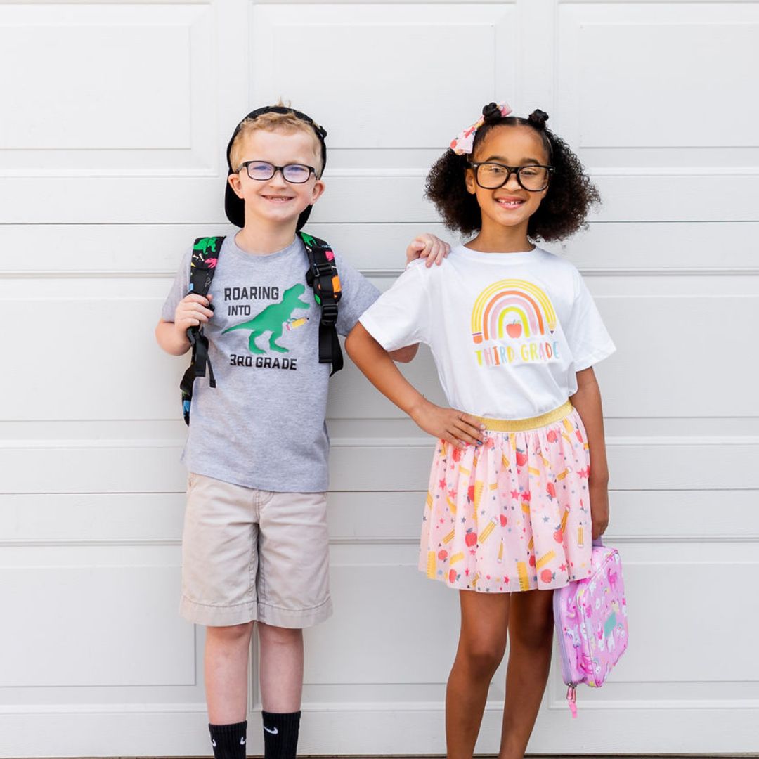 Sweet Wink Roaring Into Third Grade Short Sleeve T-Shirt - Gray