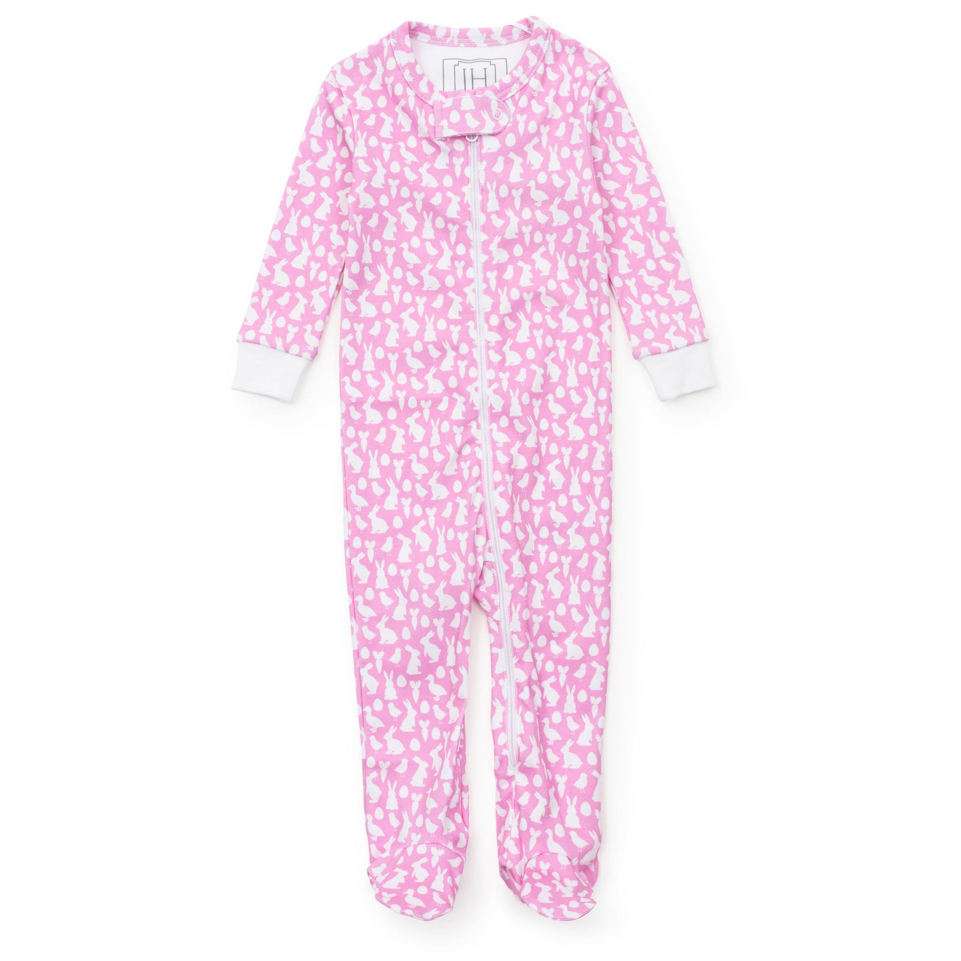 Lila and Hayes Parker Girls' Zipper Pajama - Easter Time Pink