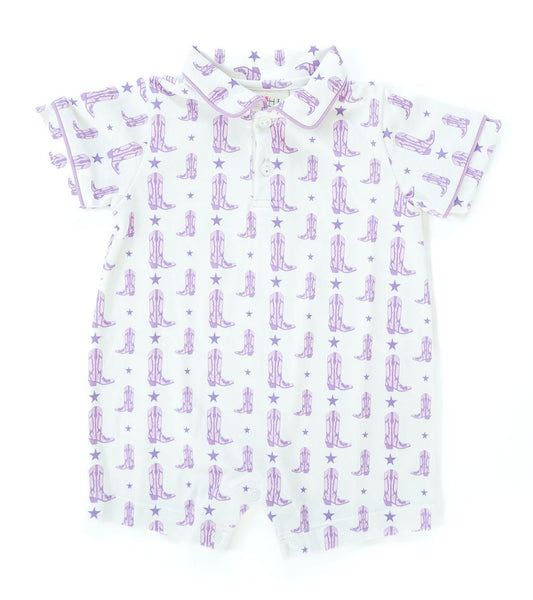 Ruth and Ralph Purple Boots Harold Romper