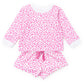 Lila and Hayes Stella Girls' Sweatshirt Short Set - Confetti Hearts Pink