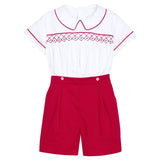 Button On Barrington Short Set- Christmas Geo