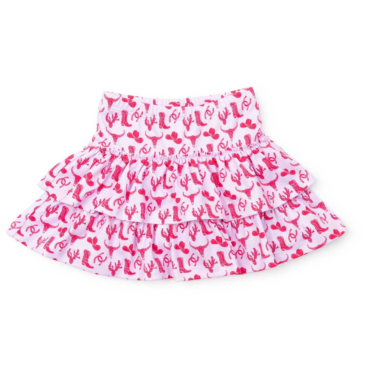Lila and Hayes Maggie Girls' Tiered Skirt - Wild West Pink