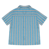 Boys Isla Blue Stripe Linen Button Down Shirt