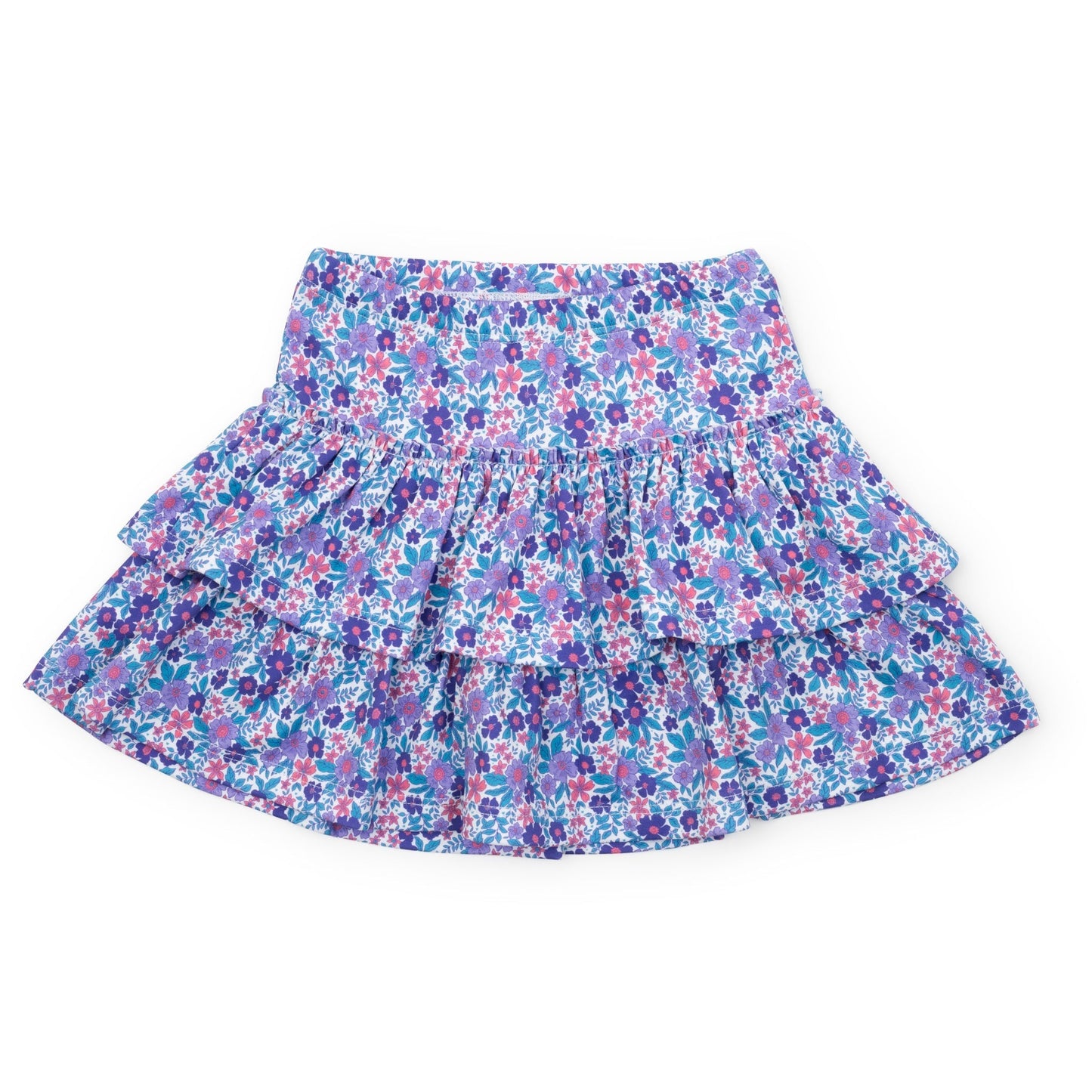 Maggie Girls' Tiered Skirt - Blackberry Floral