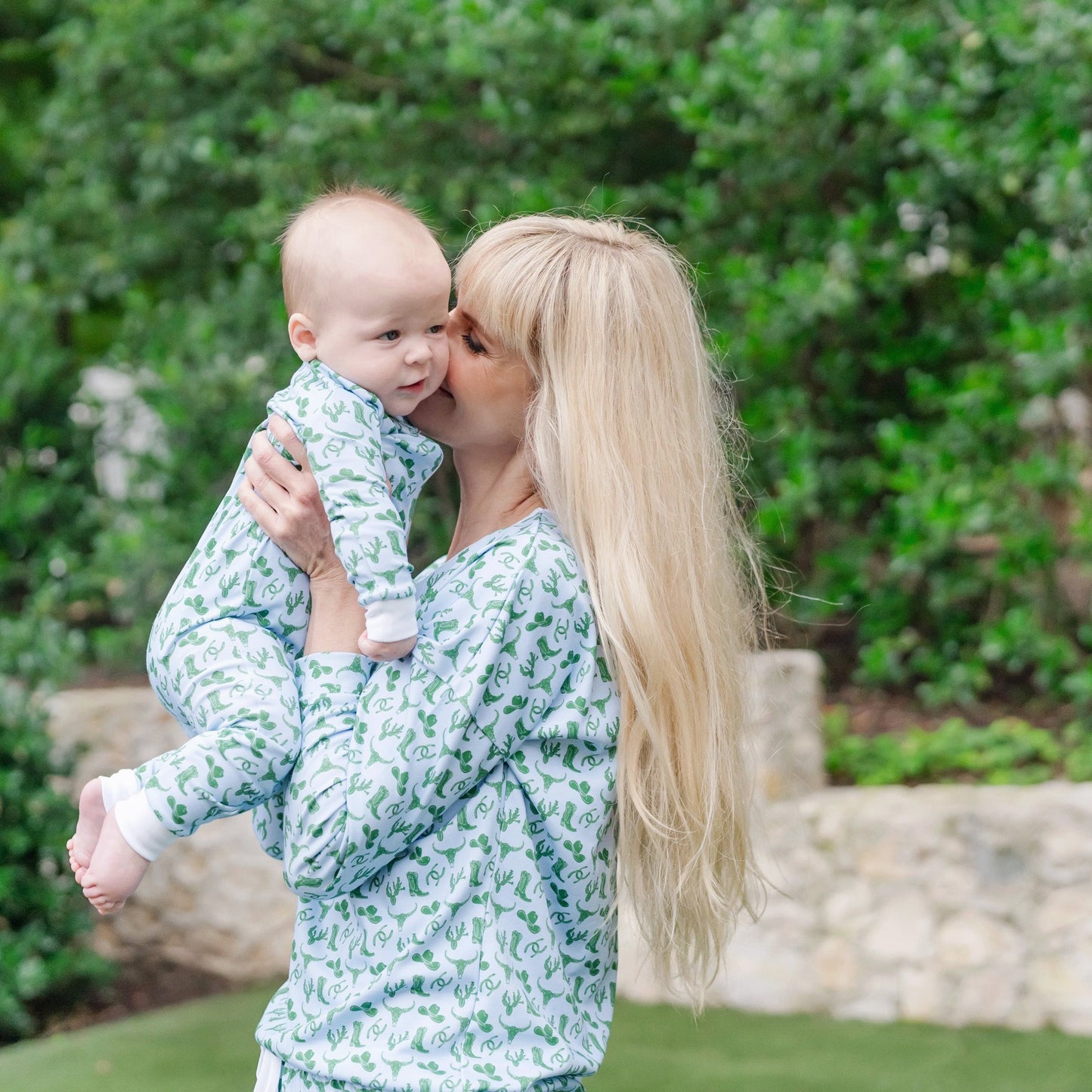 Parker Boys' Pima Cotton Zipper Pajama - Wild West Blue