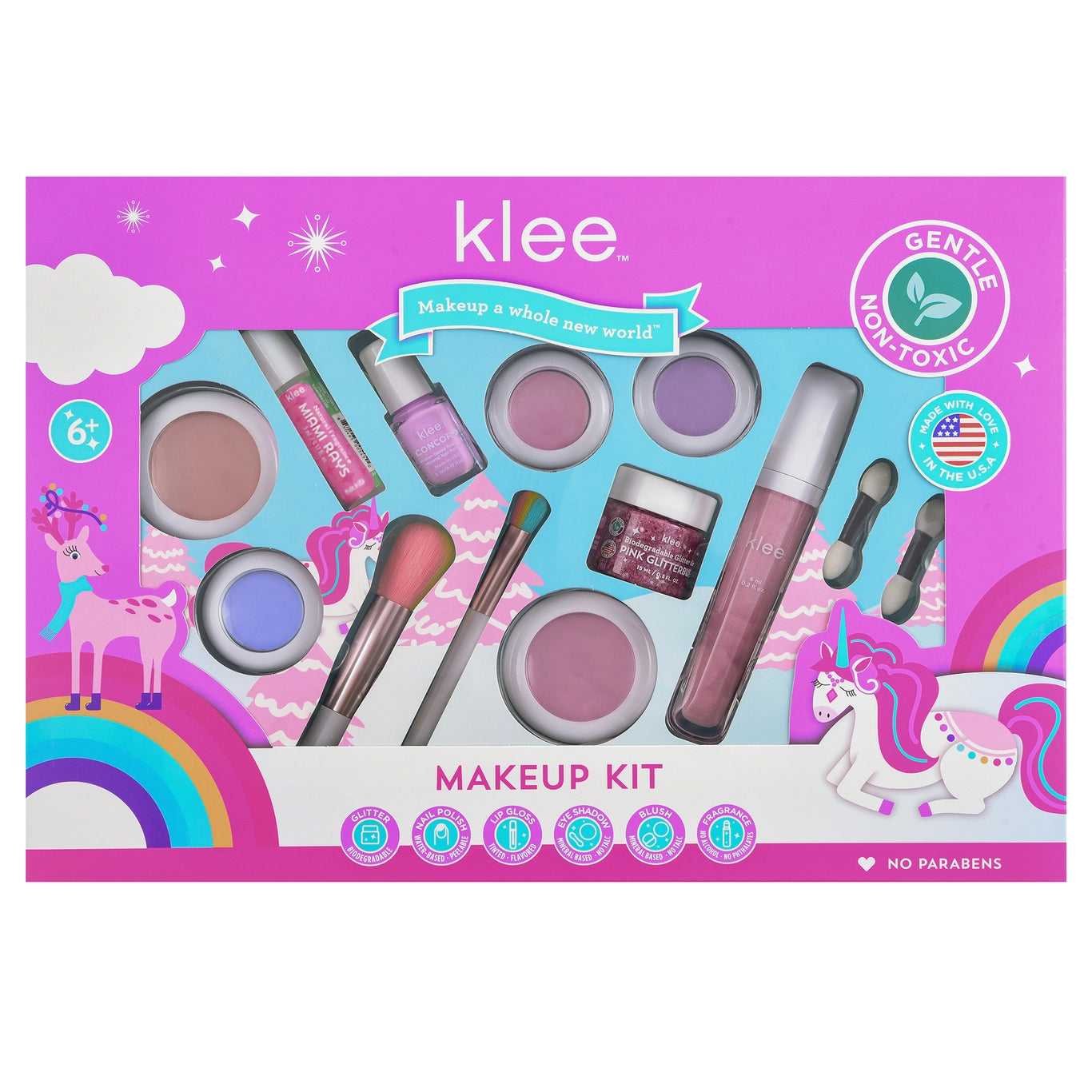 Klee Naturals Jolly Snuggles- Holiday Festive Makeup Set