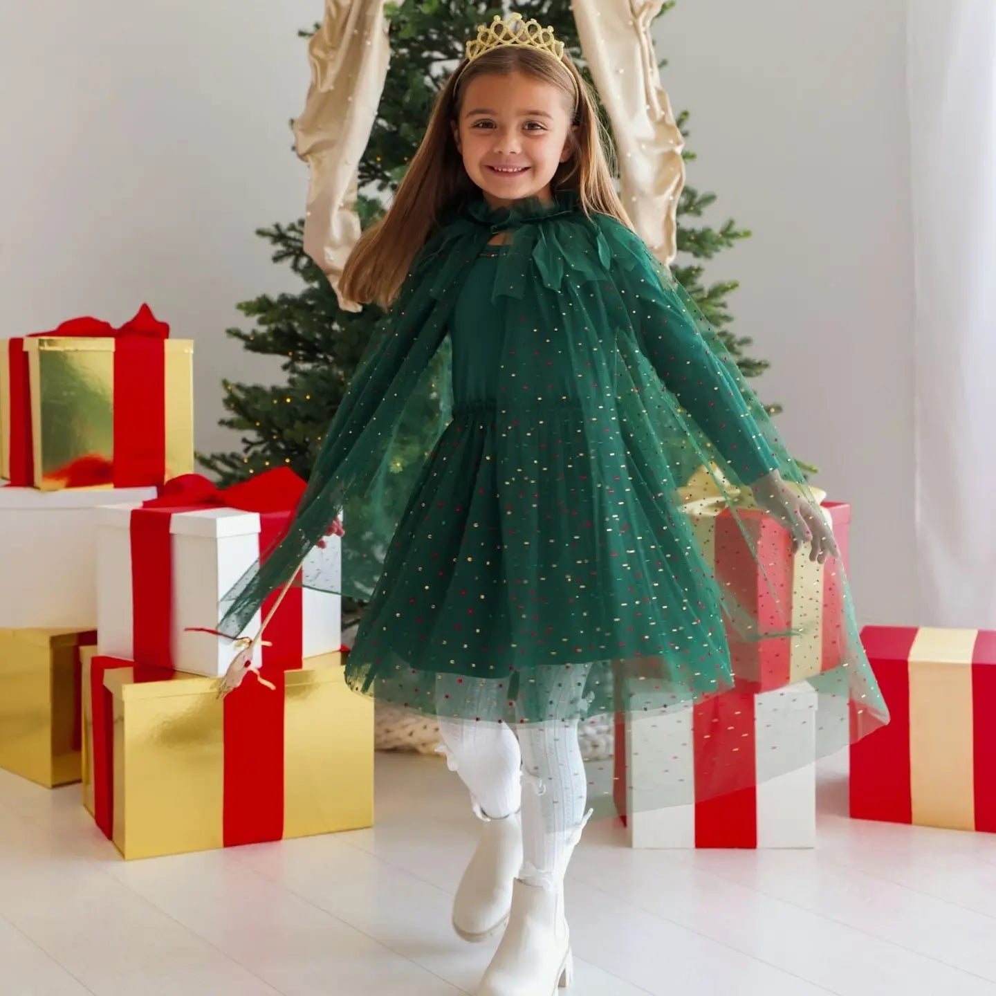 Sweet Wink  Emerald Rhinestone Christmas Tutu Dress 