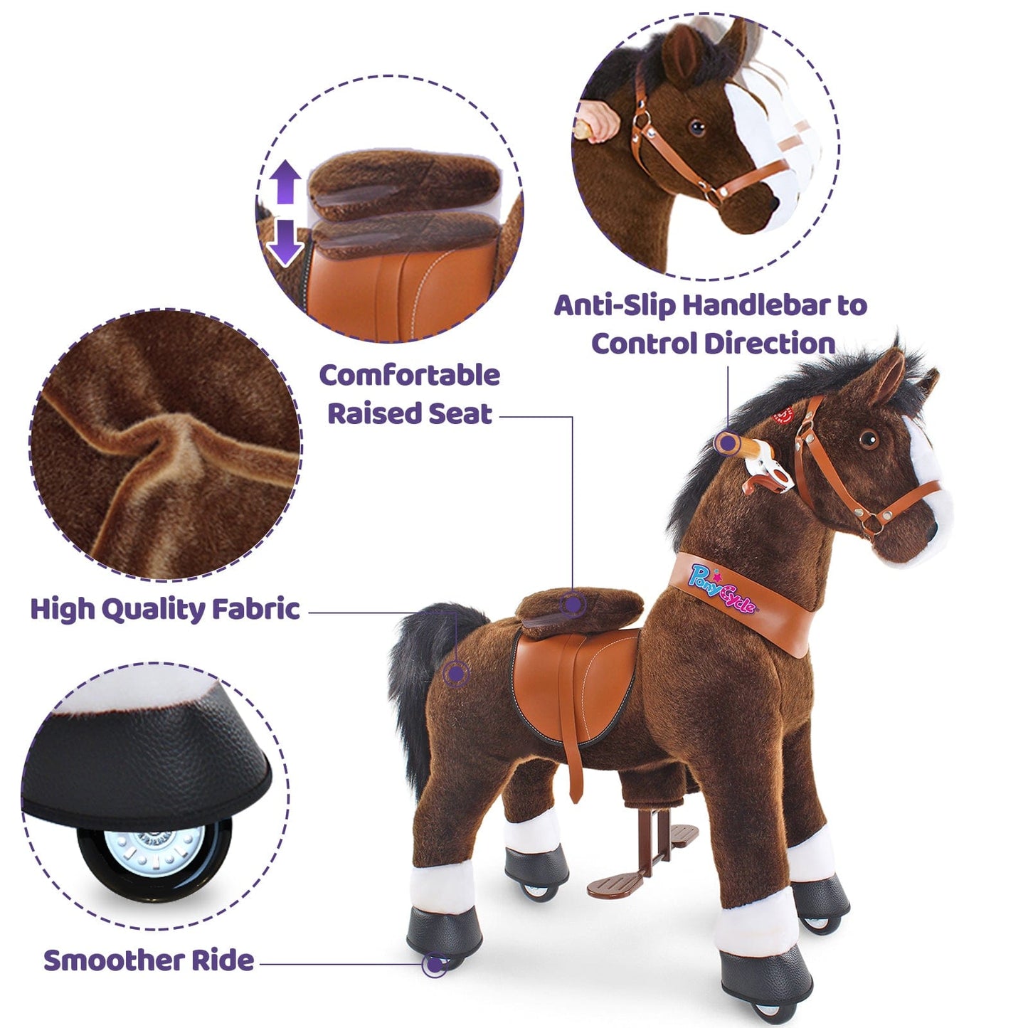 Model U® Ride On Horse Toy Age 3-4 Chocolate