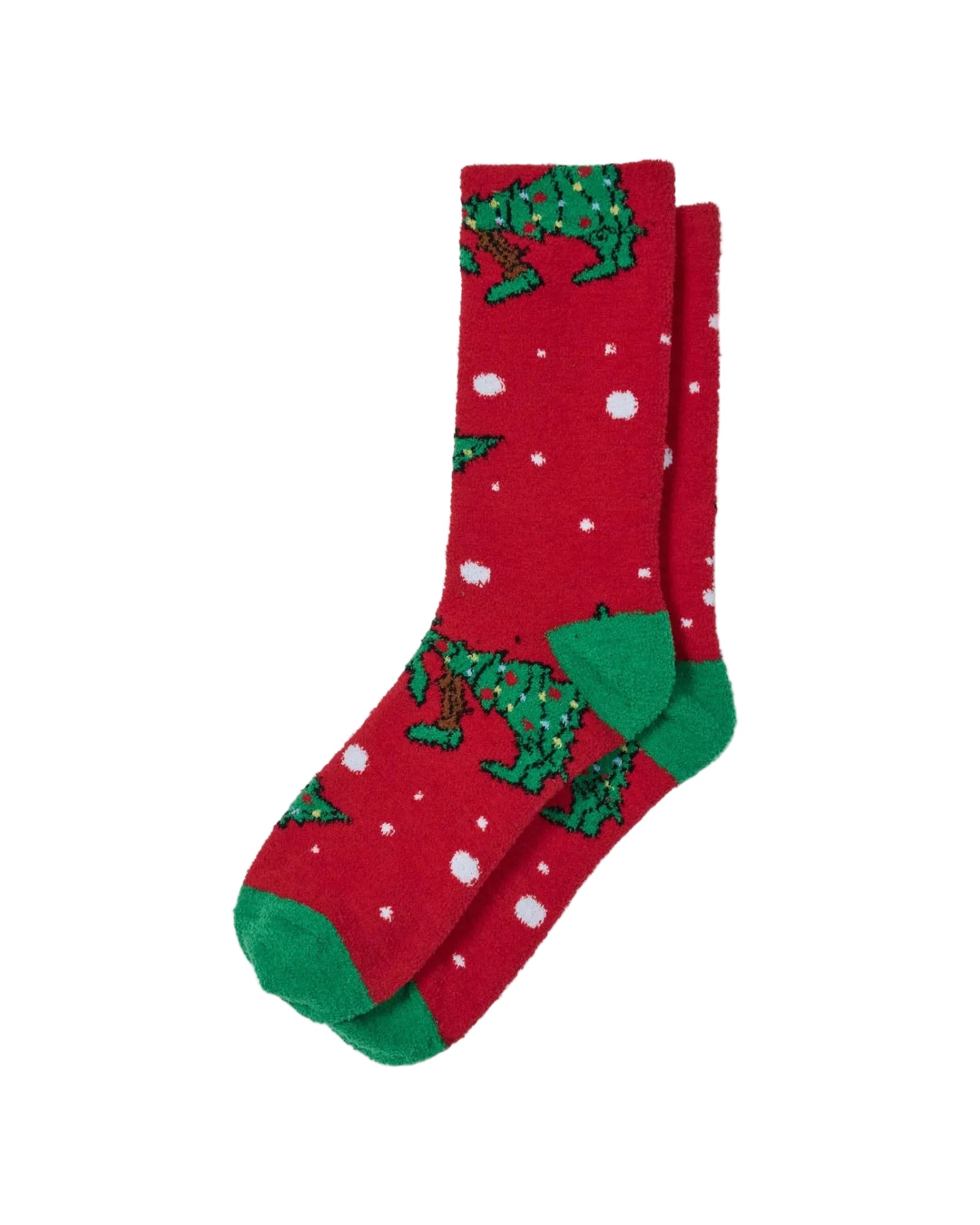 GOAT USA Christmas Tree Fuzzy Socks- Red