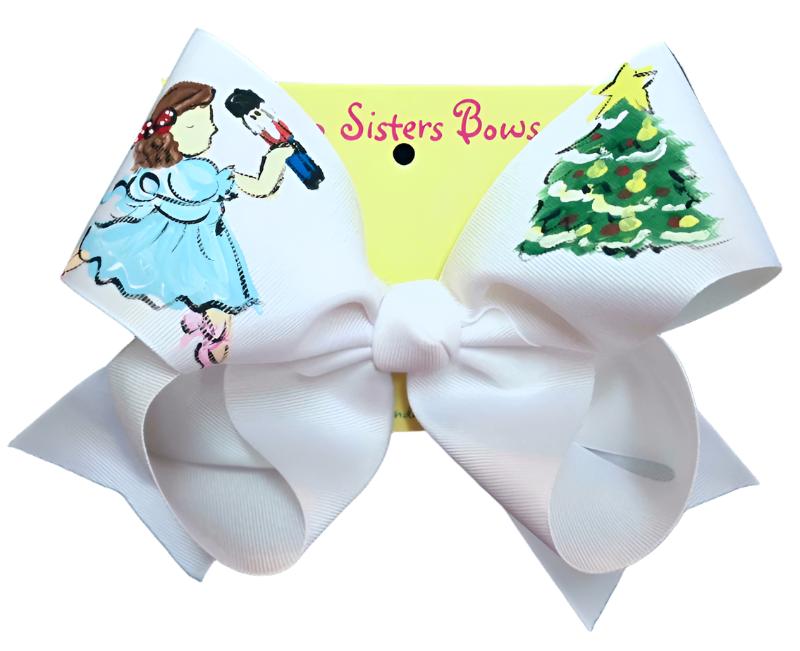 Two Sisters Bows White Clara Nutcracker Large Bow