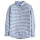 Little English Button Down Shirt - Gray Blue Gingham