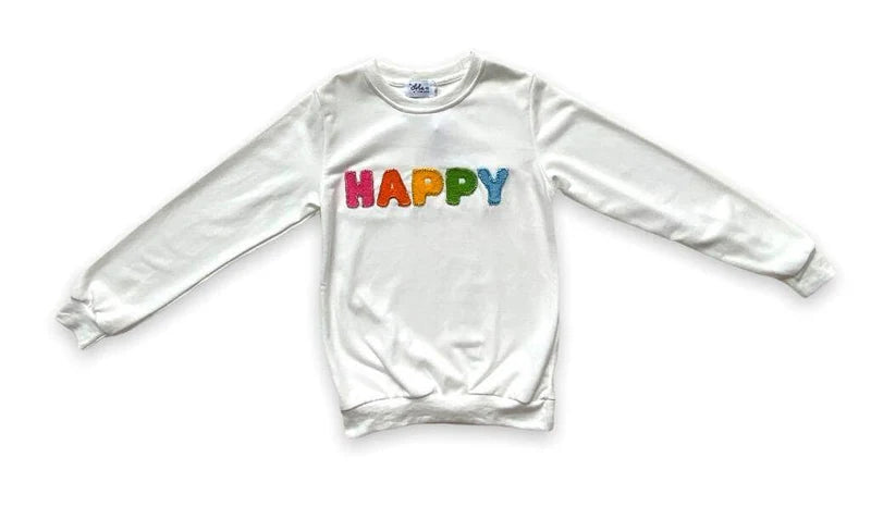 Lola and the Boys Happy Crystal Sweatshirt