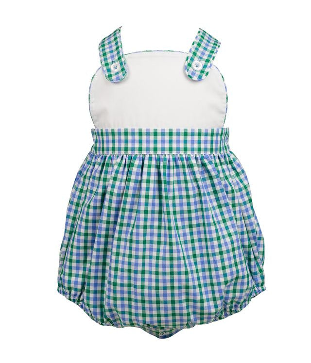 The Proper Peony Effie Blue and Green Plaid Boy Bubble