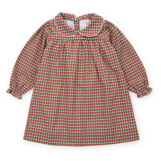 Lila and Hayes Grace Girls' Woven Dress - Holiday Plaid