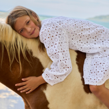 Minnow Girls White Embroidered Coverup
