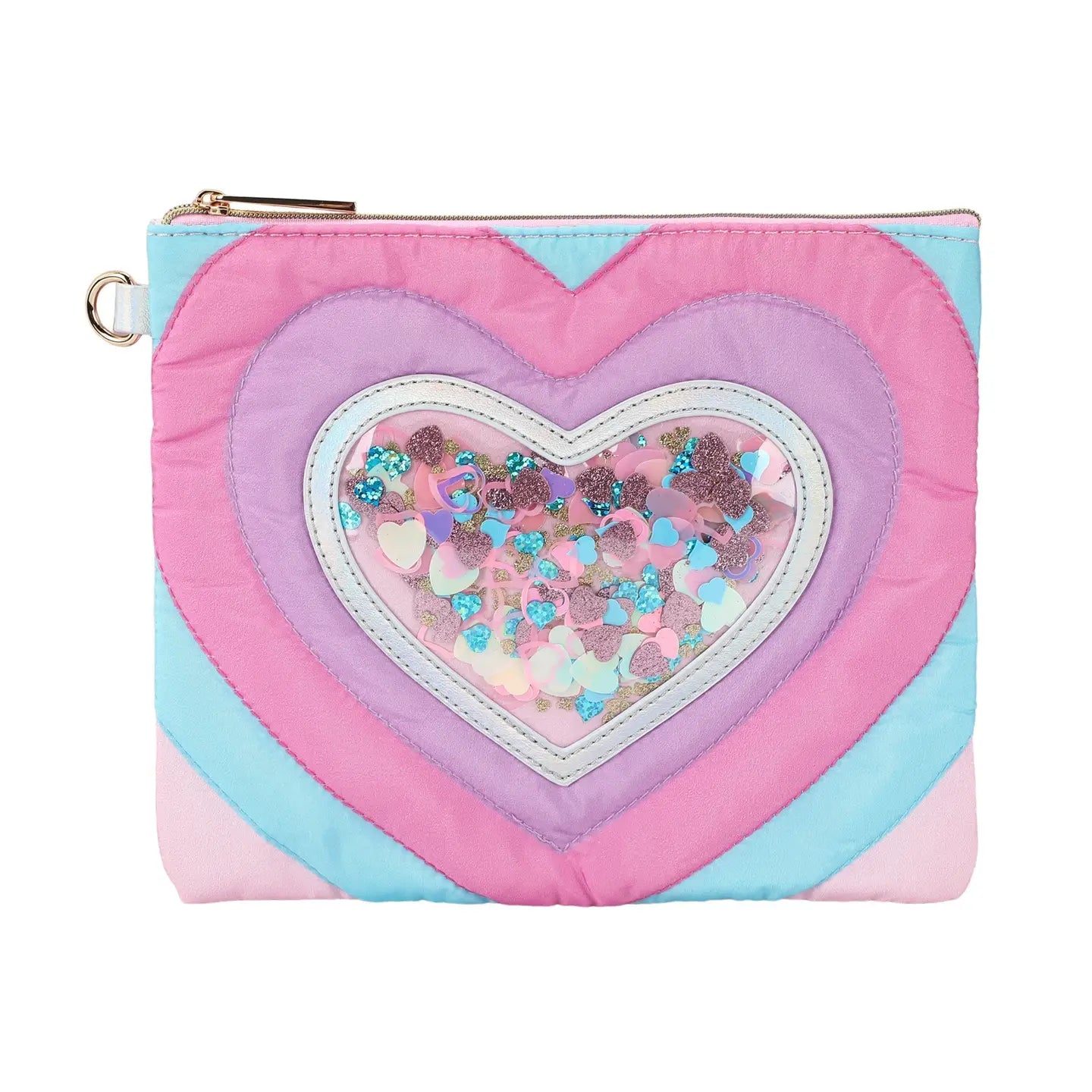 Packed Party Quilted Hearts Confetti Pencil Pouch