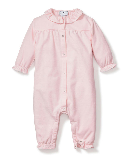 Petite Plume Pink Flannel Madeline Romper