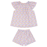 Girls Orchid Floral Flutter Sleeve Tank Set
