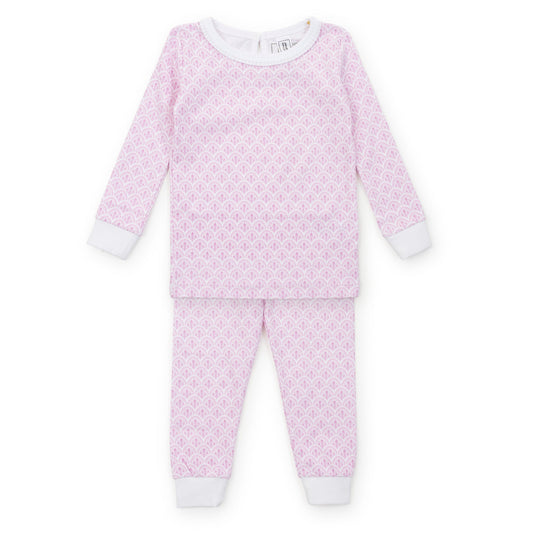 Lila and Hayes Ava Girls' Pajama Pant Set - Scalloped in Pink