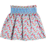 Emilia Floral Elasticated Waist Skirt in Red