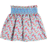 Emilia Floral Elasticated Waist Skirt in Red