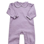Southern Proper Purple Scalloped Collared Romper