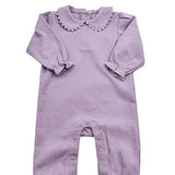 Southern Proper Purple Scalloped Collared Romper