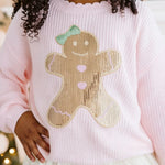 Sweet Wink Gingerbread Sequin Patch Sweater