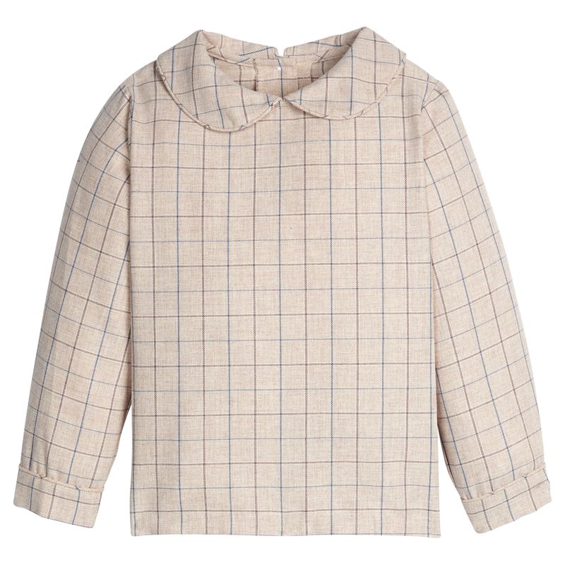 Little English Peter Pan Shirt - Durham Windowpane