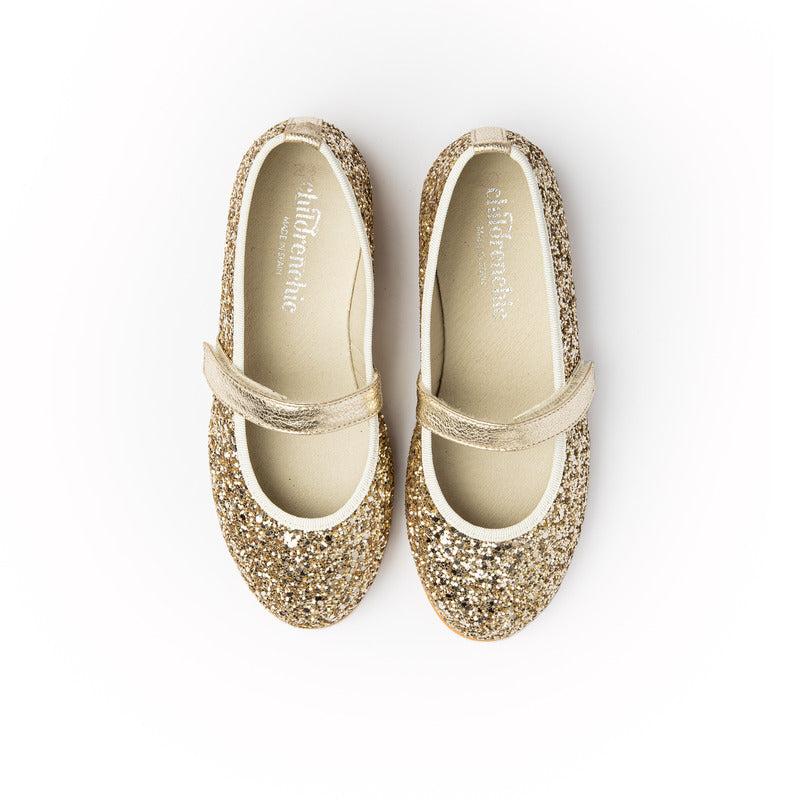 Children Chic Classic Glitter Mary Janes in Gold