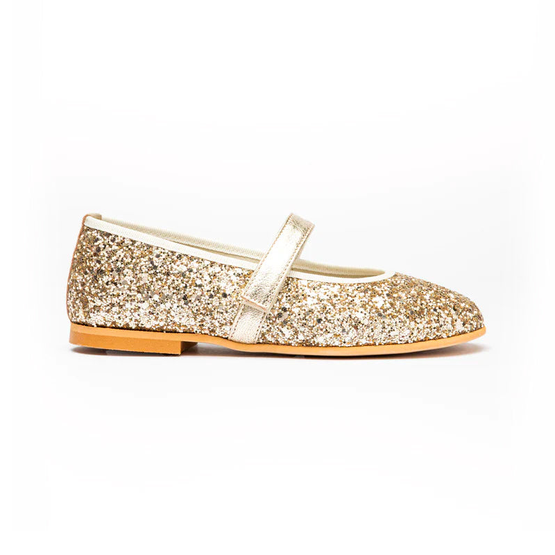 Children Chic Classic Glitter Mary Janes in Gold